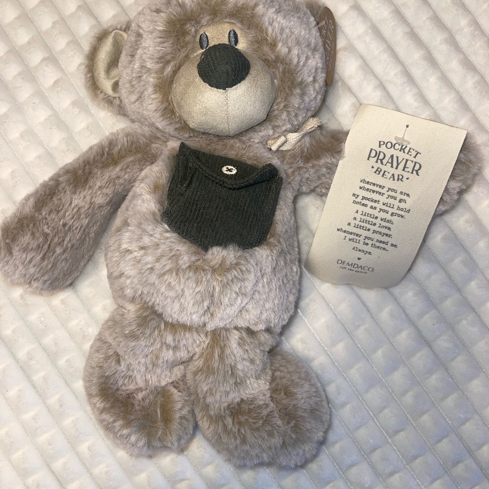 Demdaco Soft Tan Pocket Prayer Bear